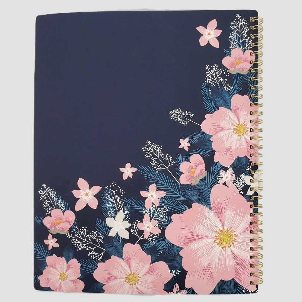 Indeme 2026-2028 3 Year Monthly Planner Navy‎ Pink Floral Spiral Bound Tabbed